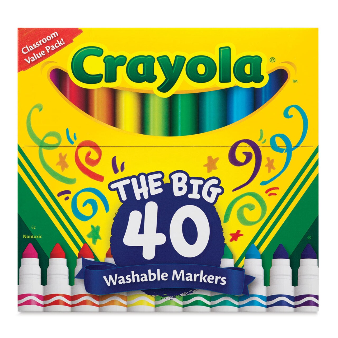 Crayola Ultra-Clean Washable Marker Set - Broad Tip, Set of 40